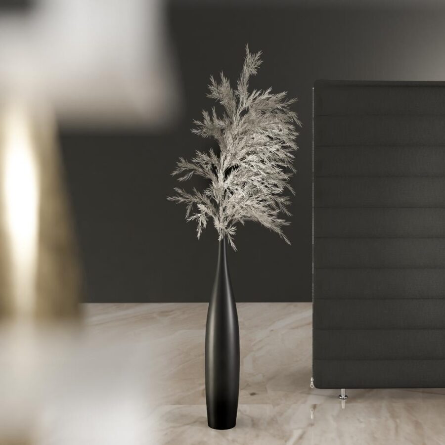 Wazon podłogowy czarny 70 cm Matowy Ceramiczny Loft dekoracyjny black
