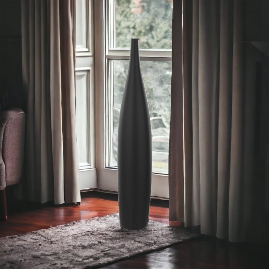 Wazon podłogowy czarny 70 cm Matowy Ceramiczny Loft dekoracyjny black