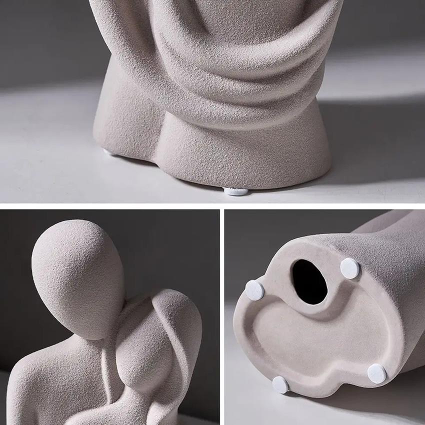 Figurka Ceramiczna Dekoracyjna Para Zakochanych - Biała 21cm