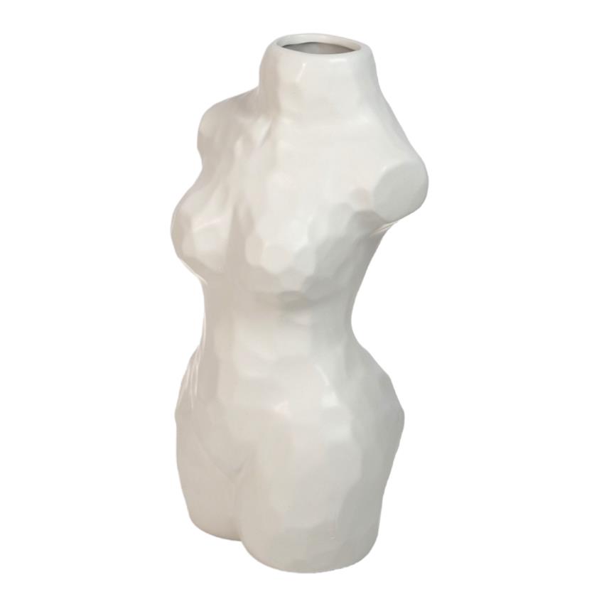 Wazon ceramiczny Kobiece ciało Nowoczesny biały na kwiaty designerski