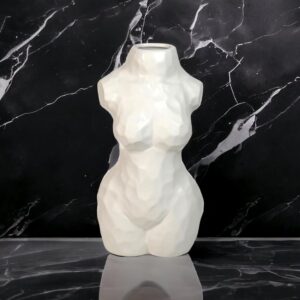Wazon ceramiczny Kobiece ciało Nowoczesny biały na kwiaty designerski