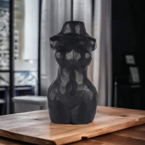 Wazon ceramiczny Kobiece ciało Nowoczesny czarny na kwiaty stylowy