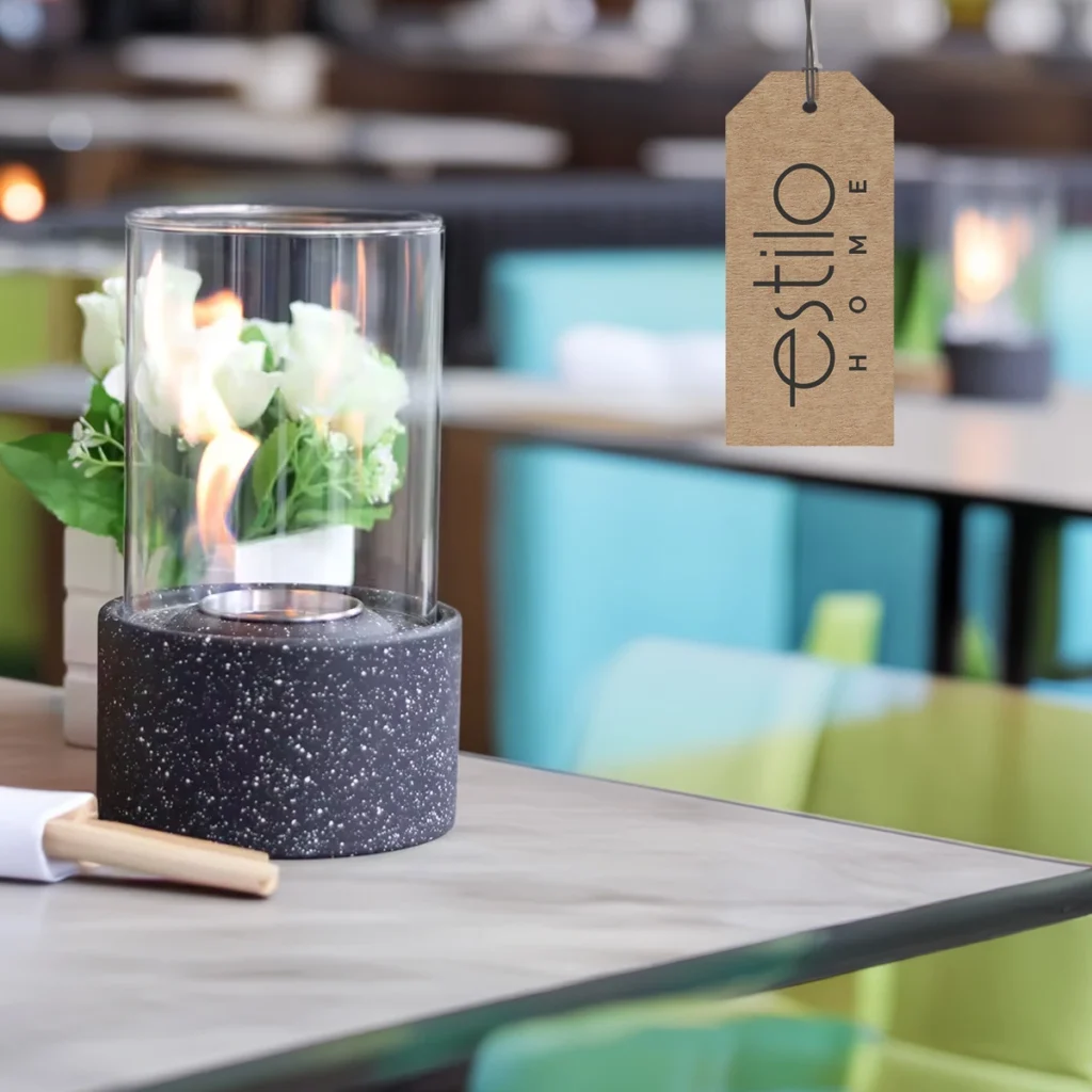 Biokominek wolnostojący stołowy czarnyokrągły