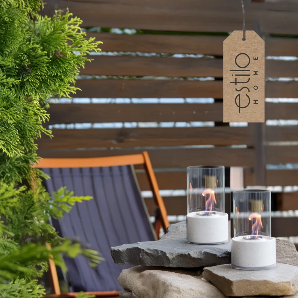 Biokominek wolnostojący stołowy biały okrągły