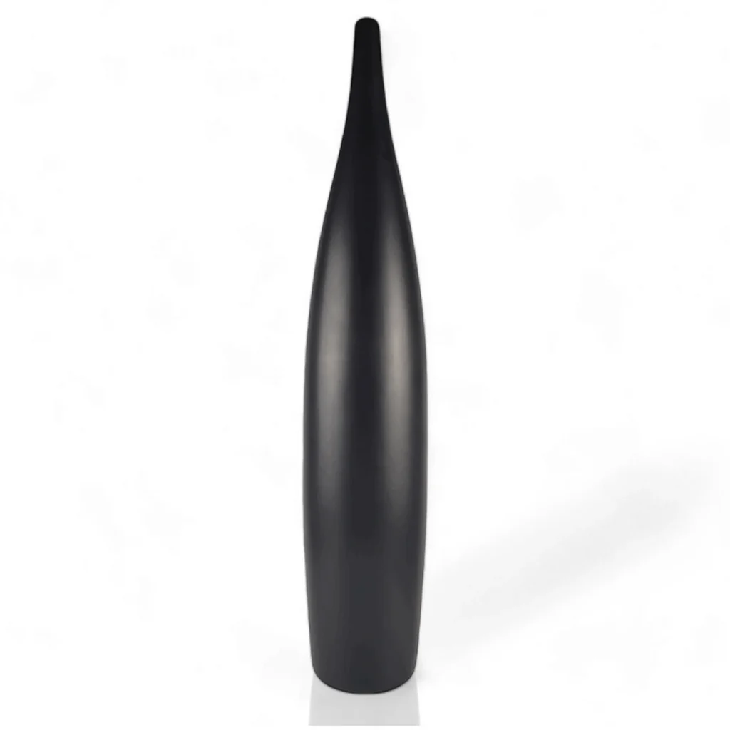 Wazon podłogowy czarny duży ceramiczny dekoracyjny 70 cm