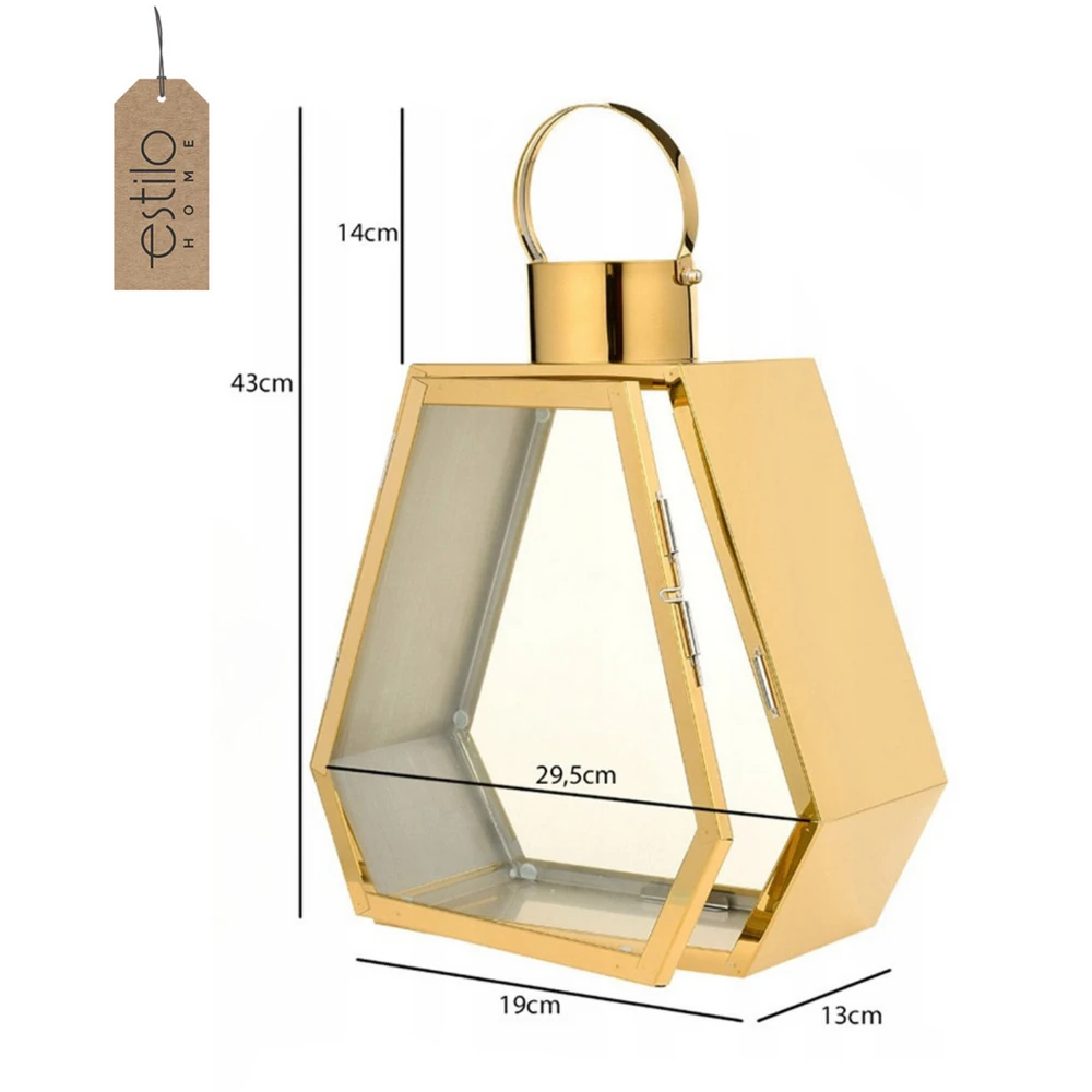 lampion dekoracyjny do salonu domu świąteczny złoty