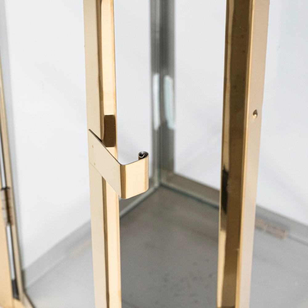 Lampiony Złote Dekoracyjne do Salonu - Zestaw 3 sztuk Duży Średni i Mały - obrazek 6