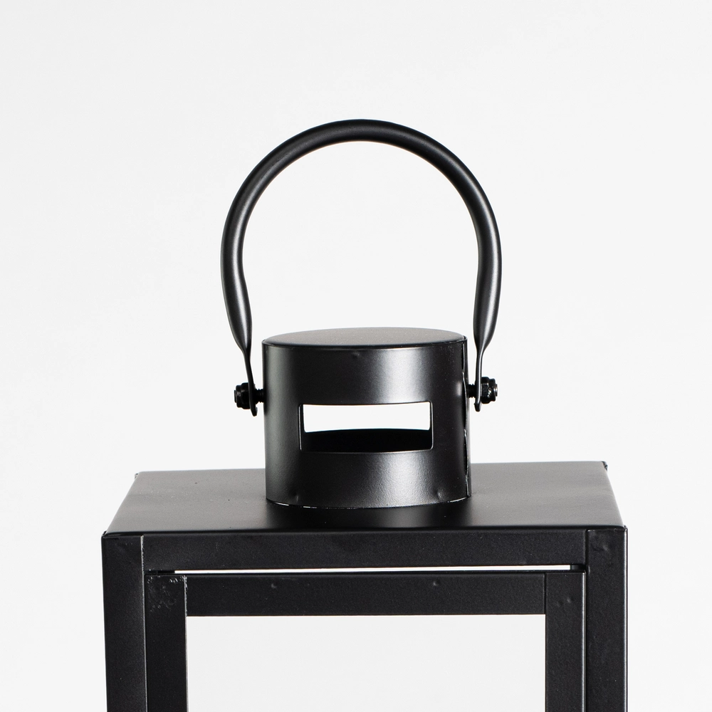 Lampion Czarny 29 cm - do Salonu na Balkon Stół Parapet Znicz - obrazek 5