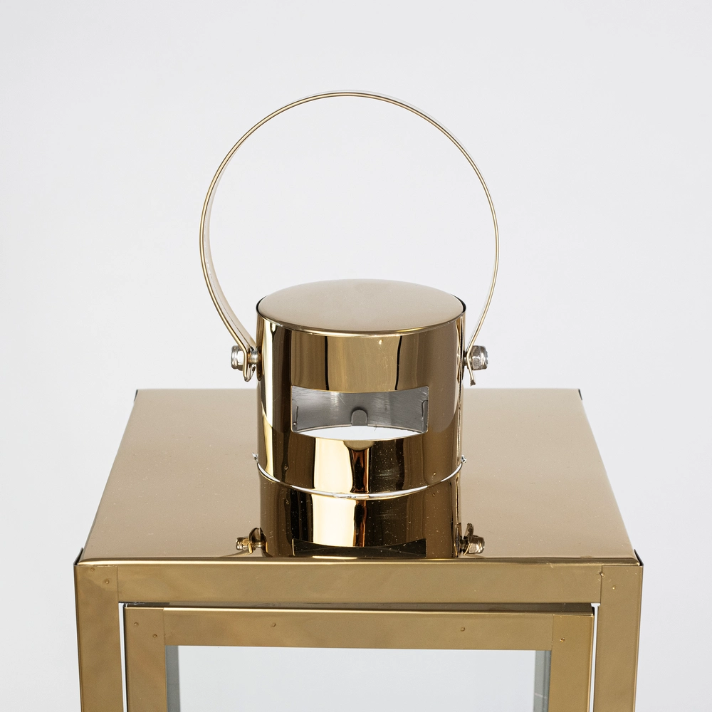 Lampiony Złote Dekoracyjne do Salonu - Zestaw 3 sztuk Duży Średni i Mały - obrazek 7