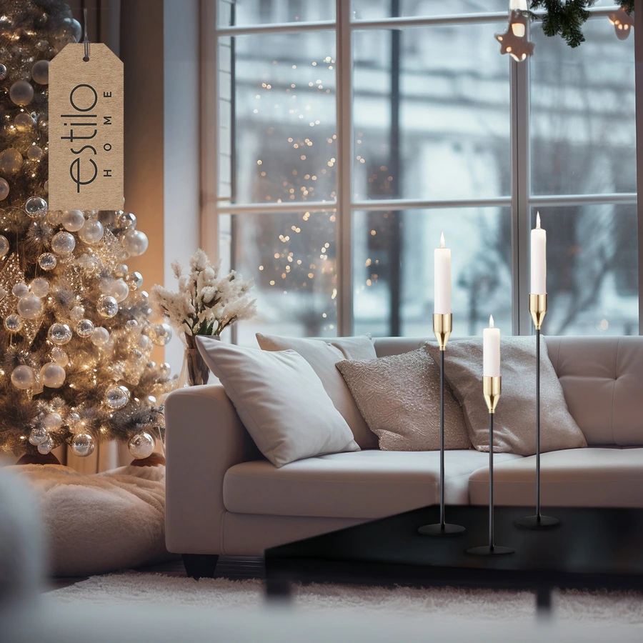 świecznik ozdobny na stół wesele święta złoto czarny