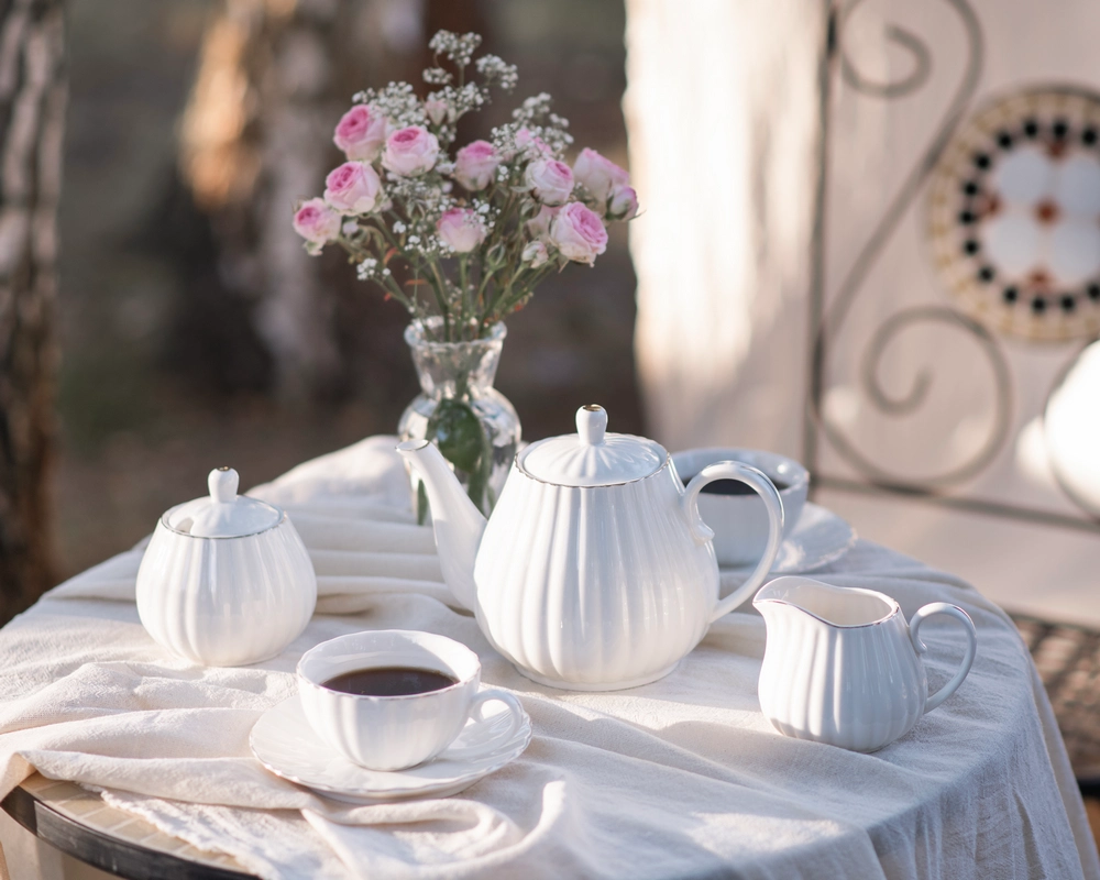 Zestaw do Kawy kawowy zestaw filiżanek na prezent biały