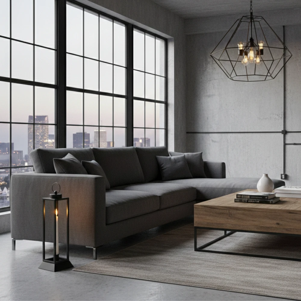 Czarny Lampion Metalowy HALL L – Nowoczesna Latarnia na Wysokie Świece 45,5 cm - obrazek 4