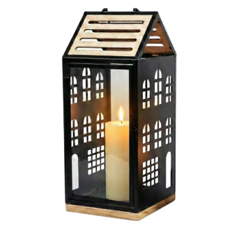 Lampion Domek metalowy HOME M 47 cm – Loft, Industrial, Nowoczesny, Skandynawski