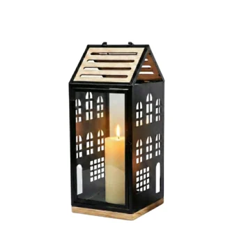 Lampion Domek metalowy HOME S 34 cm – Loft, Industrial, Nowoczesny, Skandynawski