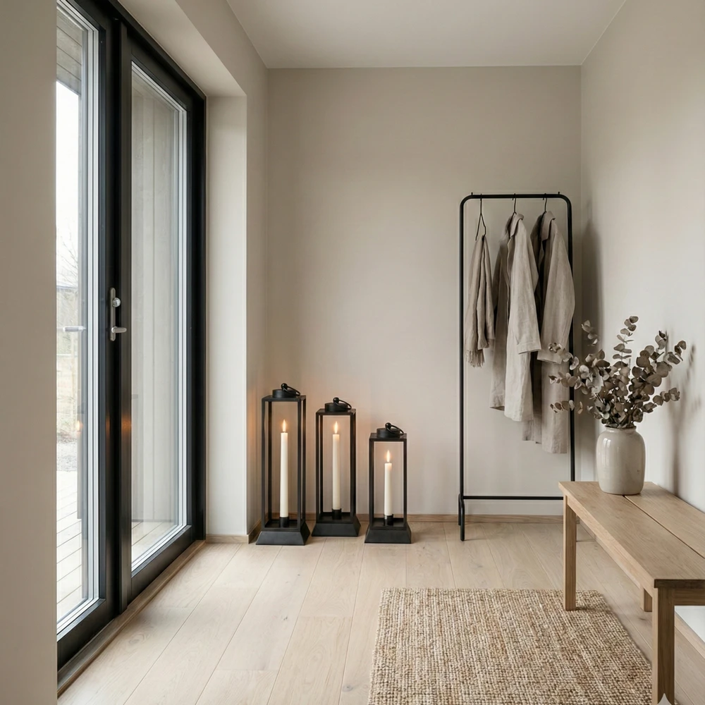 Czarny Lampion Metalowy HALL - Zestaw 3 Sztuk Lampionów na Wysokie Świece - obrazek 10