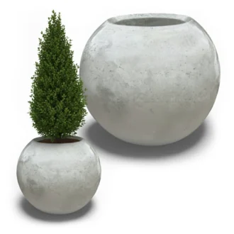 Donica Betonowa Ogrodowa Okrągła ∅80cm Duża Kula na Trawę, Drzewka wys. 70cm