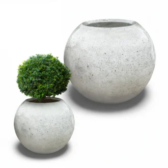 Donica Betonowa Ogrodowa Okrągła Mała Kula na Trawę Drzewka Ozdobne 50x43cm